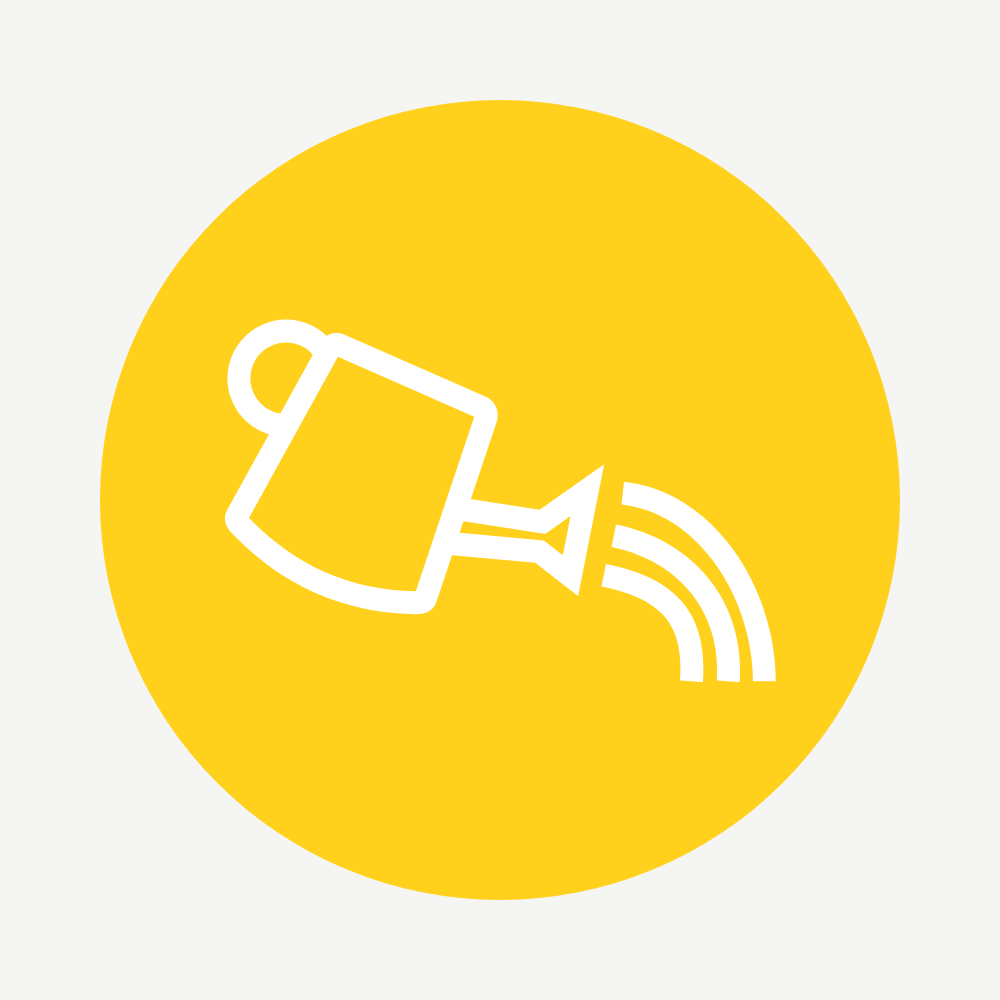 Round yellow watering icon